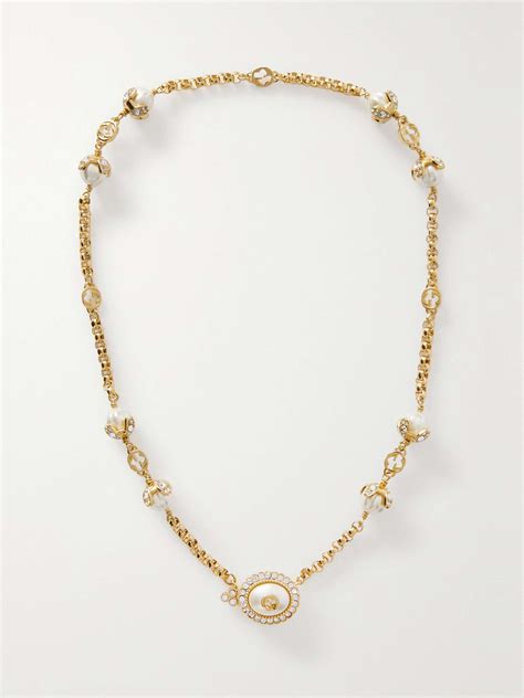 gucci pearl necklace for women|gucci gold pearl necklace.